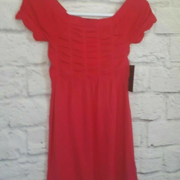 New Majoras Red Ruffle Cap Sleeve Top Blouse - Picture 3 of 5